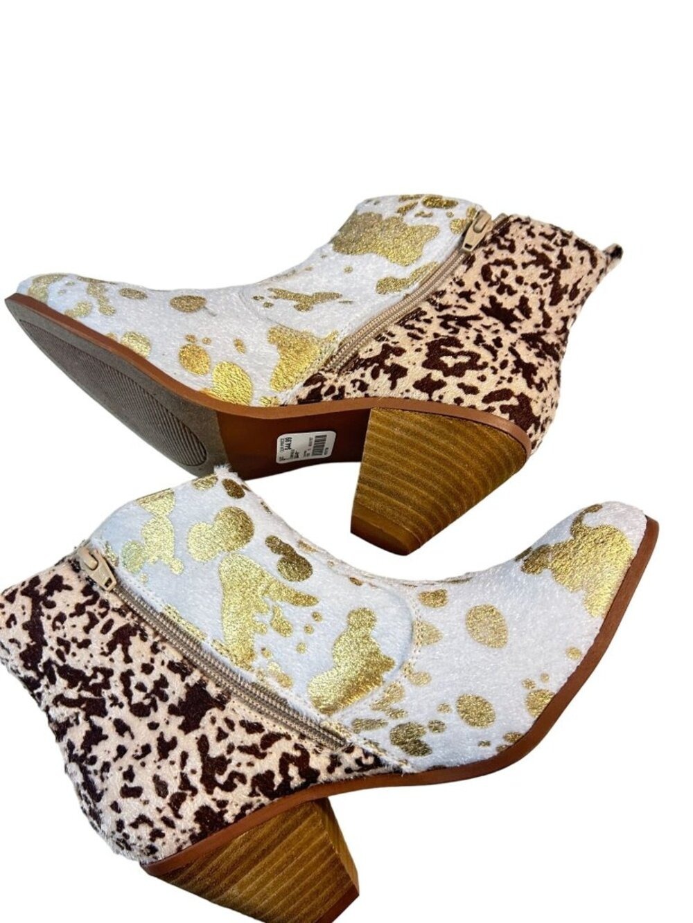 Cato Comfort Faux Animal Hair Pointed Western Style Ankle Boots New 7